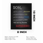 "Son-You Are My Favorite Superhero" Inspirational Wall Art Sign -8 x 10" Artistic Typographic Poster Print-Ready to Frame. Perfect Home-Kids Bedroom-Nursery Decor. Great Decoration for Marvel Fans!