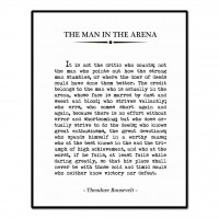 The Man in the Arena Inspirational Quote Print Book Page Sign Graduation Gift Home Decor Office Wall Decor Great Quote 8 x 10 Inches Unframed