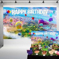 Video Game Party Supplies 5x3ft Battle Royale Backdrop Poster Birthday Banner Gamer Background Boys Room Wall Decoration 84