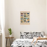 Vintage Papillons Butterflies Poster Butterflies Wall Art Prints Rustic Style of Butterflies Wall Hanging for Living Room Office Classroom Bedroom Playroom Dining Room Decor Frame 15.7 x 19.7 Inch