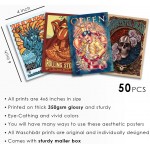 Waschbär 50PCS Vintage Rock Wall Collage Kit Band Posters Music Posters Poster for Room Aesthetic 90s Grunge Room Decor Vintage Room Decor Nirvana Poster Posters for Room Aesthetic Vintage Queen Poster Retro Room Decor 70s decor