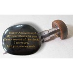 Anniversary Gift"Happy Anniversary! My heart Beats for you Every second of the clock. I am yours. And you are my rock." Engraved Rock Anniversary gifts for men or women.