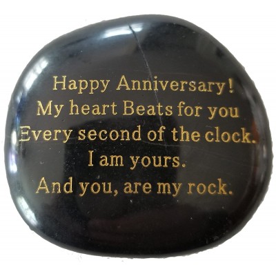 Anniversary Gift"Happy Anniversary! My heart Beats for you Every second of the clock. I am yours. And you are my rock." Engraved Rock Anniversary gifts for men or women.