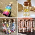 CUCUMI Mini Glass Bottles with Cork Stoppers 44pcs Mini Jars Wish Bottles 20pcs 5ml and 12pcs 10ml and 12pcs 20ml 50pcs Eye Screws 30 Meters Twine and 2pcs Funnel