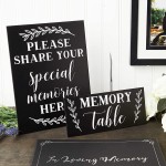 Faithful Finds Memory Table Signs for Funeral Place Share Your Special Memories Here 2 Pieces