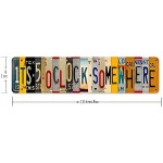 Five O Clock Somewhere Unique Metal Wall Decor for Home Bar Diner Pub 16 x 4 Inches,Fun Kitchen Decor Unique Drinking Sign Funny Bar Signs Vintage Kitchen Signs