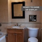 Funny Farmhouse Bathroom Decor Signs 6 Interchangeable Wall Decorations w  Hilarious Sayings and Rustic Frame Instantly Create a Fun Filled Bathroom In Your Home