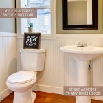 Funny Farmhouse Bathroom Decor Signs 6 Interchangeable Wall Decorations w  Hilarious Sayings and Rustic Frame Instantly Create a Fun Filled Bathroom In Your Home