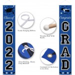Graduation Party Decorations 2022 Blue Congrats Graduation Banner Party Supplies Class of 2022 Graduation Decorations for Any Schools or Grades