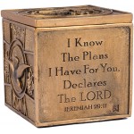 I Know the Plans I Have For You Jeremiah 29:11 3.5 x 3.5 Inch Bronze Sacrament Keepsake Box