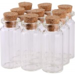 MaxMau Small Bottles with Corks,10 Milliliter 100 Packs Tiny Vials Mini Cork Stopper Clear Jars for DIY Art Crafts Projects Party Decoration Wedding Favors
