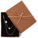 Small Jewelry Gift Boxes Set for Necklace Earring Gift Card with Lids and Bow 3.6 x 2.7 in 12 Pack