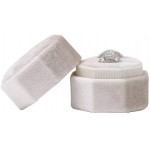 Velvet Jewelry Ring Box Engagement Wedding Box Keepsake Box Bridal Photo Ring Double Slots Octagon Beige