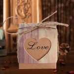 VGOODALL Candy Boxes,100pcs Wedding Favor Boxes,Love Kraft Bonbonniere Paper Boxes with Burlap Jute Twine for Bridal Shower Wedding Birthday Party Wedding