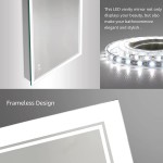 40 x 32 Inch LED Mirror for Bathroom Wall ShatterProof Anti Fog Lighted Vanity Mirror with Lights Wall Mounted Mirror with Dimmable Brightness and 3 Colors
