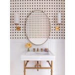 ANDY STAR Oval Mirrors for Bathroom 24x36'' Brushed Gold Oval Wall Mirror in Stainless Steel Metal Frame 1'' Deep Set Design Hangs Horizontal or Vertical