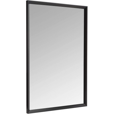 Basics Rectangular Wall Mirror 24" x 36" Peaked Trim Black