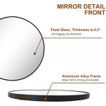 Black Bathroom Mirror for Wall Large Round Mirror 24 inch for Entryway Bedroom & Living Room. Metal Hanging Circle Mirror for Vanity Wall Mouted Mirror 24'' Black Framed Mirror