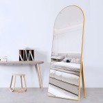CISTEROMAN 65"x22" Full Length Mirror Arched Mirror Floor Mirror with Stand Full Body Mirror Wall Mirror for Bedroom Dressing Room Living Room Gold