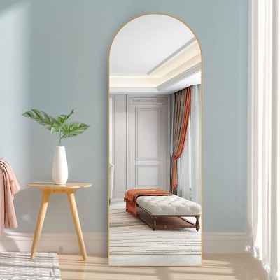 CISTEROMAN 65"x22" Full Length Mirror Arched Mirror Floor Mirror with Stand Full Body Mirror Wall Mirror for Bedroom Dressing Room Living Room Gold