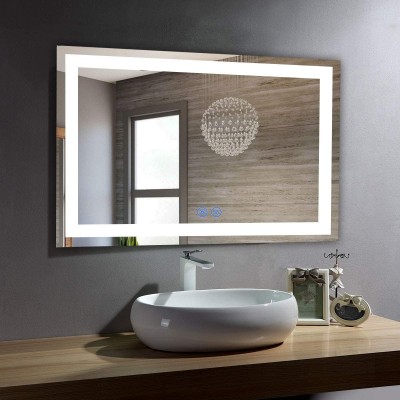 Dimmable 40x28 in LED Bathroom Mirror for Wall Anti-Fog Makeup Illuminated Mirror with LED Light Over Vanity with Touch Button Vertical & Horizontal Mount IP44 CRI>90 CT10-4028