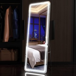 EDTEMI 63"x20" Full Length Floor Mirror LED Whole Body Mirror Wall Mounted Hanging Mirror with Lights Makeup Vanity Mirror Bedroom Full Size Body Mirror with Dimming & 3 Color Modes
