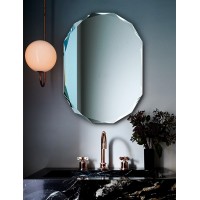 Frameless Bathroom Mirror for Wall 20” X 28” Diamond Edge Frameless Mirror for Bathroom Rectangle