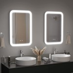 GOAND LED Mirror with Metal Frame 24x35 Inch Bathroom Mirror with Lights Anti-Fog Smart Mirror Bathroom