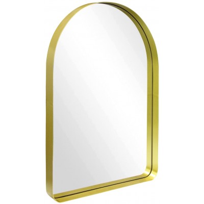 Growsun Arch Wall Mirror for Bathroom 22x30 inch Bathroom Mirror with Metal Frame Round Corner for Wall Decoration Gold