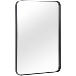 Growsun Bathroom Mirror Black Rectangle Wall Mirror 24''x36'' with Metal Width Frame Wall Decoration Mirrors for Living Room,Bedroom Black