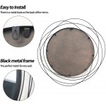 ironsmithn Wall Mirror Mounted Round Decorative Mirrors Circle for Bathroom Vanity Living Room or Bedroom 26.8” x26.8”Black