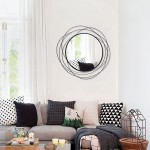 ironsmithn Wall Mirror Mounted Round Decorative Mirrors Circle for Bathroom Vanity Living Room or Bedroom 26.8” x26.8”Black