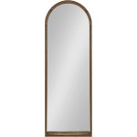 Kate and Laurel Hutton Farmhouse Wall Mirror 16 x 48 Rustic Brown Decorative Wall-Mounted Modern Full Length Mirror
