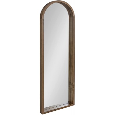 Kate and Laurel Hutton Farmhouse Wall Mirror 16 x 48 Rustic Brown Decorative Wall-Mounted Modern Full Length Mirror