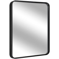 LEORISO 24 x 32” Black Bathroom Mirror for Wall 1.3” Metal Frame Rectangle Mirror Wall-Mounted Mirror Hangs Horizontal Or Vertical