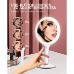 Makeup Mirror Vanity Mirror with Lights 1X  5X Magnifying & Lighted with 3 Colors Magnetic Base 360 Degree Rotation LED Travel Makeup Mirrors Cosmetic Mirror Idea Gifts for Women