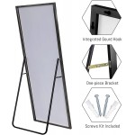 NeuType 59"x20" Full Length Mirror Floor Mirror with Standing Holder Bedroom Dressing Mirror Standing Hanging or Leaning Against Wall Black