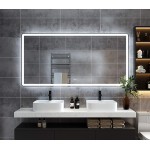 PetusHouse 72x36 Inch LED Backlit Bathroom Mirror Wall-Mounted Vanity Mirrors with Lights Dimmable Anti-Fog 6000K CRI>90 5MM Copper Free Mirrors Horizontal & Vertical