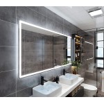 PetusHouse 72x36 Inch LED Backlit Bathroom Mirror Wall-Mounted Vanity Mirrors with Lights Dimmable Anti-Fog 6000K CRI>90 5MM Copper Free Mirrors Horizontal & Vertical