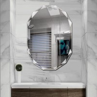 Single Beveled Edge Frameless Wall Mount Bathroom Vanity Mirror 24” X 36”