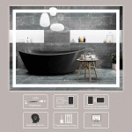 TETOTE 48 x 36 LED Bathroom Mirror Bathroom Mirror with Lights Dimmable Anti-Fog Wall Mounted Lighted Vanity Mirror Double Sink Modern