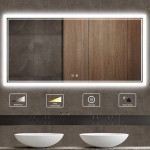 TokeShimi 72x36 Inch Bathroom LED Mirror 3-Color Fashion Style Vanity Make-up Mirror with Light Anti-Fog & Dimmer Touch Switch Adjustable Lights White Warm Natural Wall Mounted