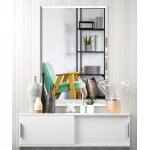 USHOWER 24 x 36 Inch Frameless Rectangle Mirror Modern Bathroom Wall Mirror 1” Beveled Edge