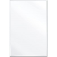 USHOWER 24 x 36 Inch Frameless Rectangle Mirror Modern Bathroom Wall Mirror 1” Beveled Edge