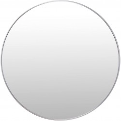 Villacola 36 Inches Round Wall Mirror Decorative Brushed Aluminium Frame Circle Mirror for Bathroom Entryway Washroom Living Room and More Silver