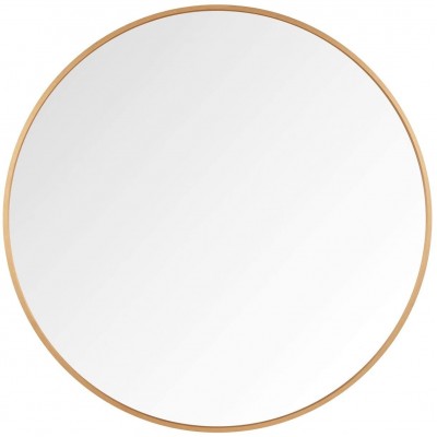 Villacola Round Wall Mirror Gold 36 Inch Circle Mirror Decorative Brushed Metal Frame Wall Mounted for Bathroom Living Room Bedroom Entryway
