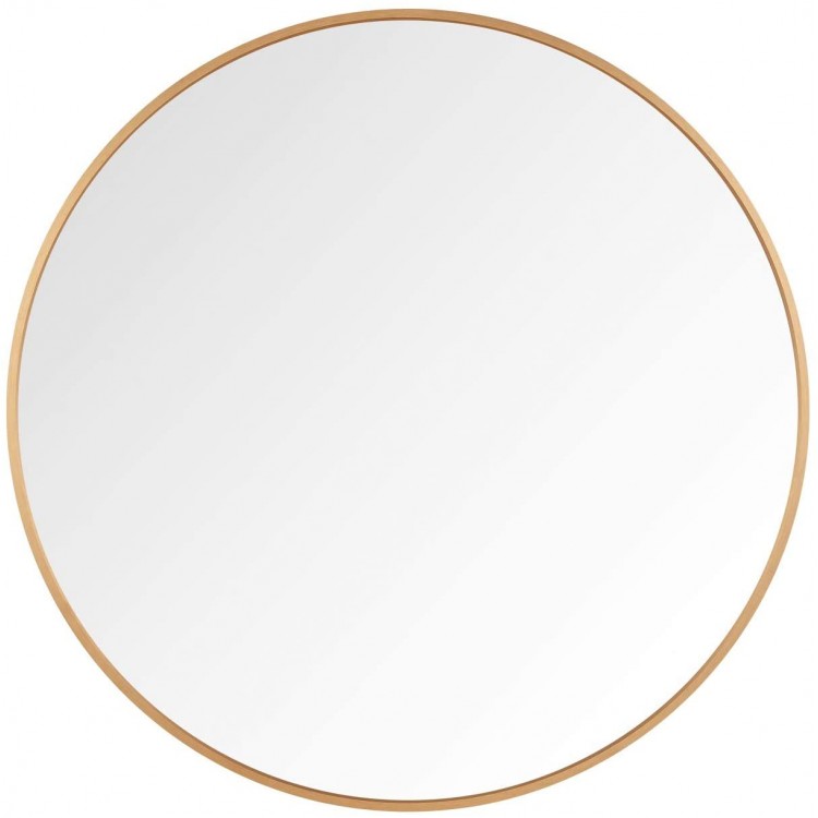 Villacola Round Wall Mirror Gold 36 Inch Circle Mirror Decorative Brushed Metal Frame Wall Mounted for Bathroom Living Room Bedroom Entryway