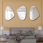 Yanliff Irregular Mirror Wall Decor.Modern Frameless Asymmetric Decorating Mirror for Wall20X29.5inches.Silver Beveled Decorative Mirror.