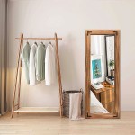 YOSHOOT Wooden Full Length Farmhouse Mirror 63” x 24” Standing Hanging or Leaning Against Wall Wall Mirror Floor Mirror Large Body Mirror Long Big Tall Dressing Mirror for Bedroom