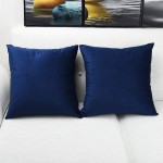 Artaimee Navy Blue Throw Pillow Covers 18x18 Pack of 4 Velvet Sofa Bed Couch Cushion Case 45x45